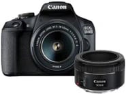 Canon EOS 2000D + 18-55mm f/3.5-5.6 + 50mm f/1.8 Zwart voor €444,44 bij Proshop