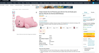 Oso peluche 50cm rosa por 9,99€