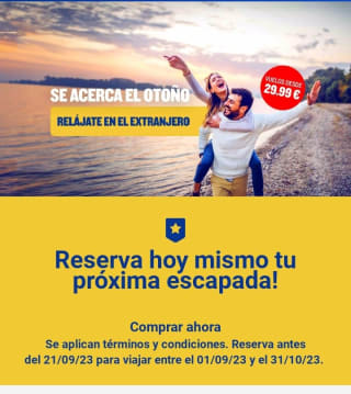 Vuelos en Otoño desde 29,99€ con Ryanair.
