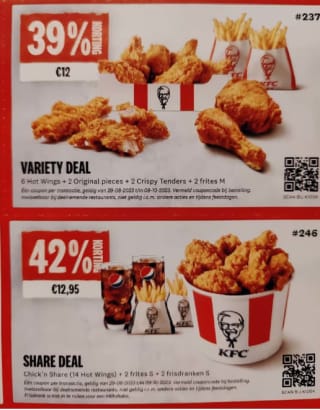 Diverse KFC coupondeals