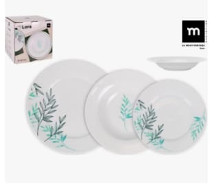 Vajilla 18 Piezas LORA Cerámica La Mediterránea por 22.3€ (Cuenta Nueva 13.38€)