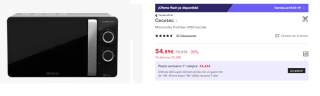 Microondas Cecotec ProClean 3050 por 54.89€ (Cuenta Nueva 42.89€)