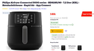 Philips Airfryer 5000 Series XXL, 7,2L (1,4Kg) voor €149 bij Bol