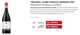 6 Botellas de Viña Real Cuvée Especial Reserva 2020 por 39.5€