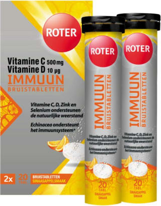 Adviesprijs € 9,99 Je bespaart 60% bij Bol.com op Roter Immuun Bruis - Supplement - 2 x 20 bruistabletten