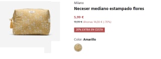 Neceser mediano estampado flores Milano por 4.79€