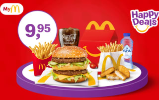 Voordeelmenu naar keuze mét een Happy Meal voor €9,95 bij McDonald's