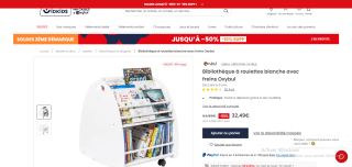 Bibliothèque à roulettes blanche avec freins Oxybul à 32,49€