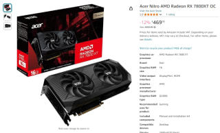 Acer Nitro AMD Radeon RX 7800XT 16GB OC por 469€