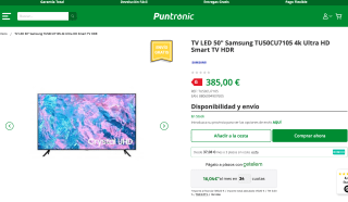 TV LED 50" Samsung TU50CU7105 4k Ultra HD Smart TV HDR por 385€