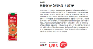 Gazpacho Alvalle Original 1 Litro por 1,25€