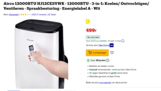 Honeywell HJ12CESVWK - Mobiele Airco - 12.000BTU voor €499 bij Bol.