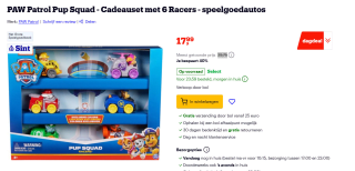 PAW Patrol Pup Squad - Cadeauset met speelgoedautos voor €17,99 bij Bol