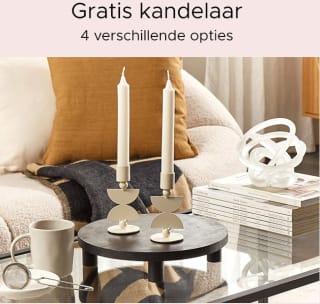 Gratis kandelaar bij besteding vanaf €130 bij Beliani