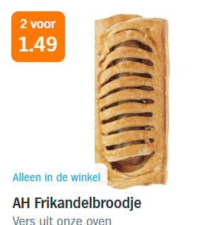 2 Frikandelbroodjes voor €1,49 bij de AH