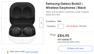 Capture Samsung Galaxy Buds 2 from eBay for £67.96