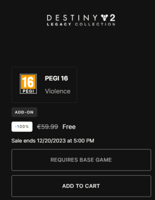 Destiny 2 en Destiny 2: Legacy Collection (2023) gratis bij Epic Games