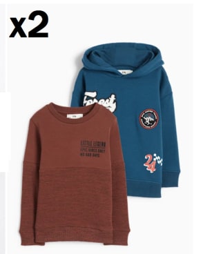 2 Pack de 2 Sudaderas para Peques por solo 16.99€