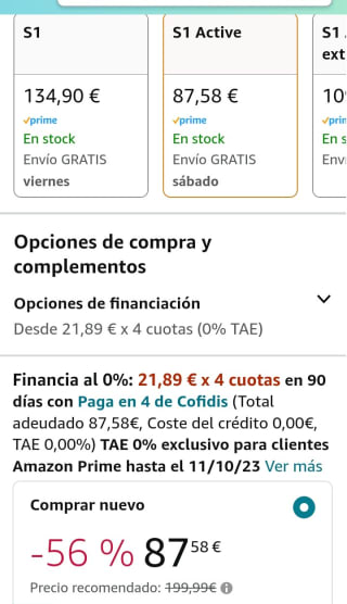Xiaomi Watch S1 Active - Smartwatch por 87,58€.