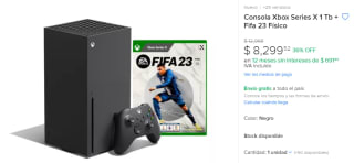 Xbox Series X 1 TB + FIFA 23 por $8,300 en Mercado Libre