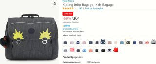 Kipling Boekentas Iniko - Marine Navy voor €30,70 bij Amazon