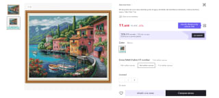 Kit de punto de cruz casa colorida junto al agua, bordado de tela blanca artesanal 14ct por 8,15€