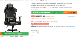 Silla gaming Douxlife Max por 170€