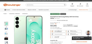 Smartphone Samsung Galaxy S25 - 256 Go (coloris au choix) + Ecouteurs Samsung Buds 3 à 901,99€