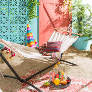 Hangmat met standaard 290x120x110 cm voor €49 bij Xenos