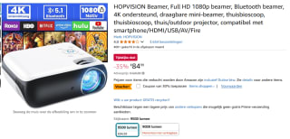 HOPVISON Projector, Full HD 1080P Projector voor €42,249 bij Amazon