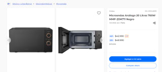 Microondas Análogo 20 Litros por $42.990