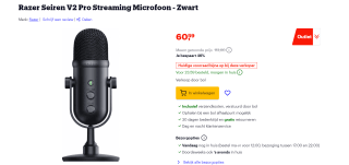 Razer SEIREN V2 PRO voor €60,79 bij Bol