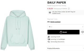 Daily Paper Ecar Hoodie Pastel Turquoise voor €31,19 bij Otrium