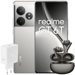 Móvil Realme Pack GT 6T 8/256GB + Auriculares Bluetooth Buds Air 6 Pro + Cargador por 399€