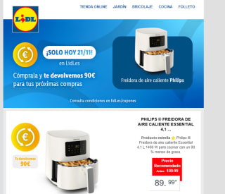 Philips ® Freidora de aire caliente Essential 4,1 L 1400 W