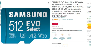 Samsung Evo Select Micro SD 512 GB por $613