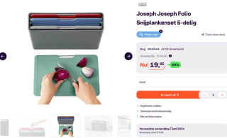 Joseph Joseph 5-delige Folio snijplankset voor €19,95 bij iBOOD