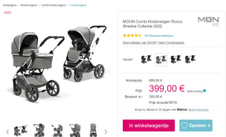 MOON Combi Kinderwagen Rocca Shadow Collectie 2022 voor €399 bij Pinkorblue