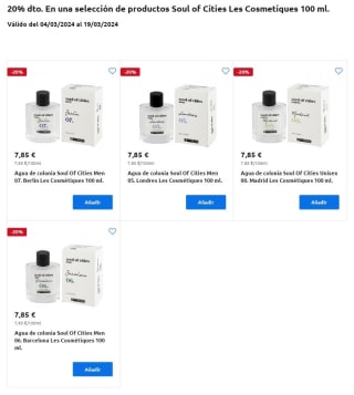 -20% Soul of Cities Les Cosmetiques 100ml.