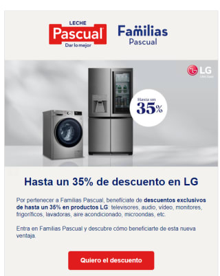 Hasta -35% descuento para los que son de Leche Pascual