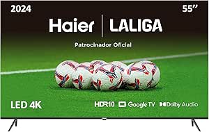 Haier Direct LED 4K UHD H55K800UX - Smart TV 55", Google TV, Dolby Audio y Dolby Vision por 279€