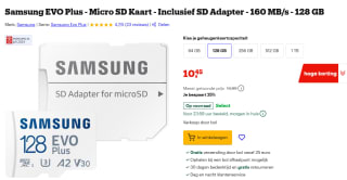 Samsung EVO Plus microSD 128GB voor €10,45 bij Bol