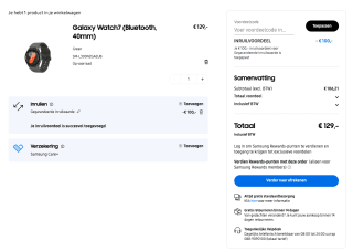 Samsung Galaxy Watch 7 voor 129 euro