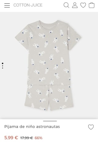 Pijama astronautas para niño por 5,99€.