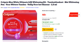 Colgate Max White Ultimate LED Whitening Kit voor €40 bij Bol