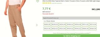 Only & Sons chino voor heren voor €7,77 bij Outlet46