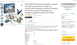 LEGO 60367 City Avión de Pasajeros por 65€