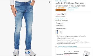 JACK&JONES Heren Slim Fit Jeans voor €24 bij Amazon