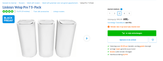 Linksys Velop Pro 7 (3 stuks) voor €600 bij Coolblue