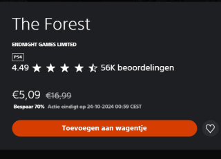 The Forest voor PlayStation 4 voor €5,09 in de PlayStation Store